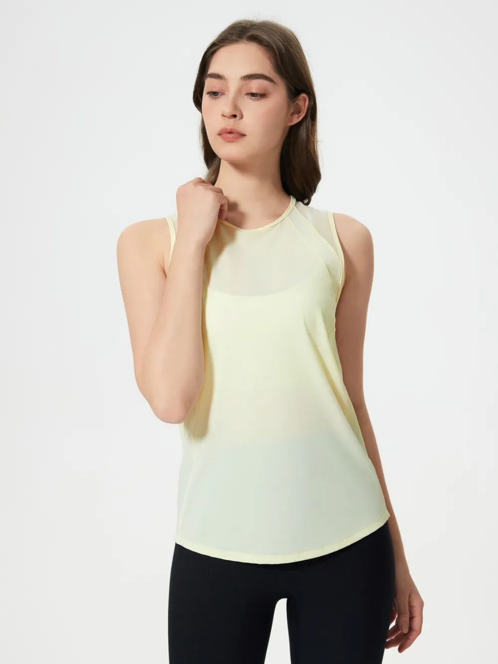 Millennia Cutout Back Round Neck Active Tank 