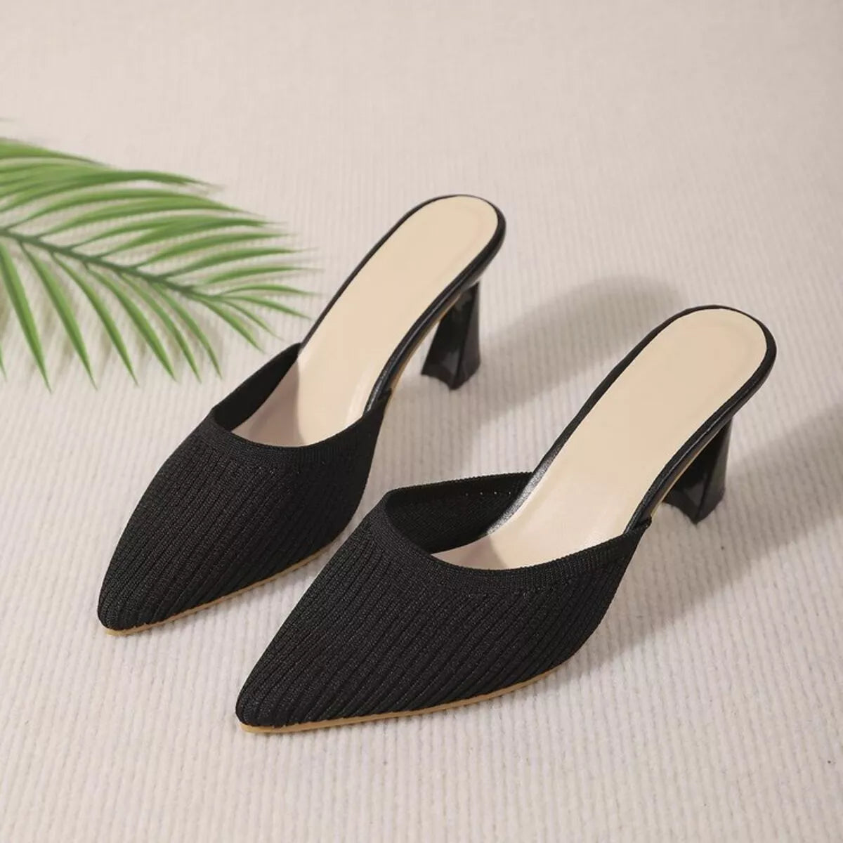 Point Toe Flare Heels Sandals 