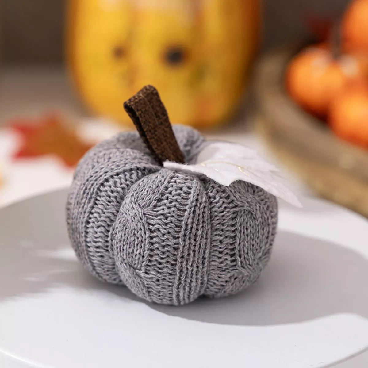 Knitted Pumpkin Decorative Ornaments 