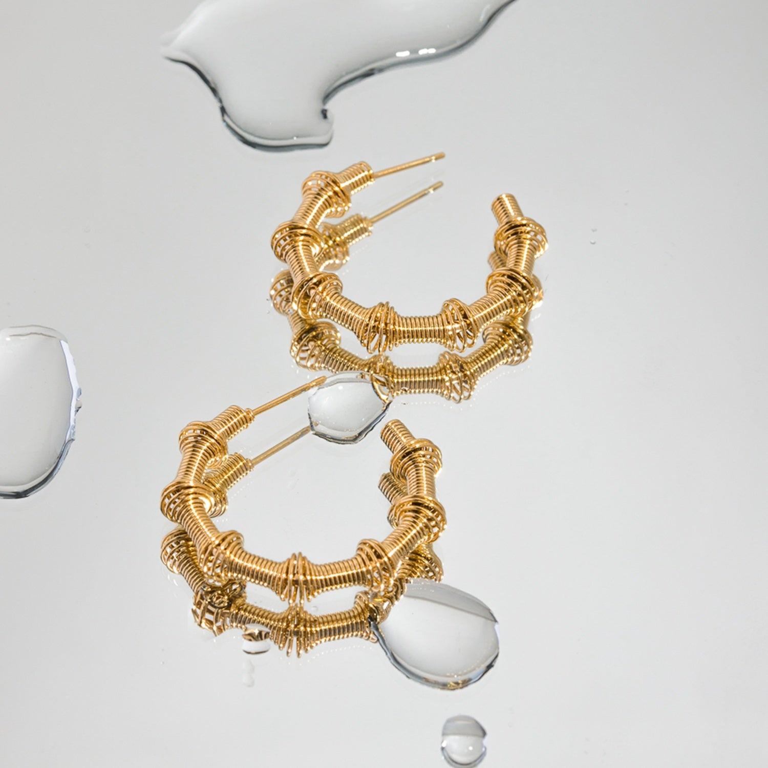 18K Gold-Plated Stainless Steel C-Hoop Earrings 