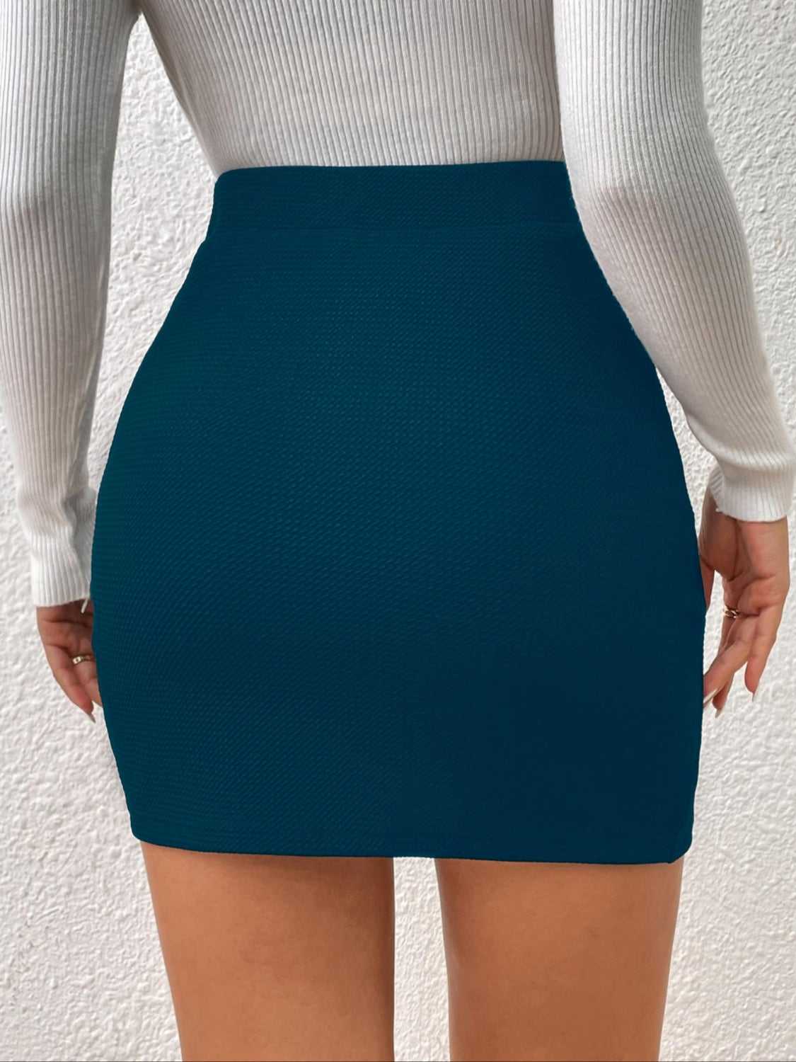 Honey Ruched Elastic Waist Skirt 