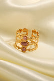 Triple-Layered Stainless Steel Open Ring 
