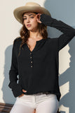Double Take Full Size Notched Thumbhole Long Sleeve T-Shirt 