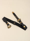 Double Buckle PU Leather Belt 