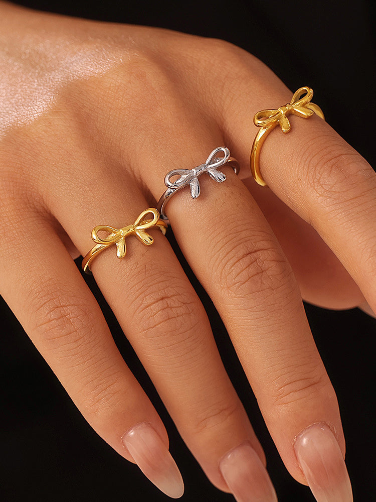 Stainless Steel Bow Ring 
