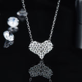Moissanite 925 Sterling Silver Heart Necklace 
