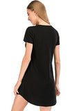 Graphic Round Neck Short Sleeve Lounge Dress 