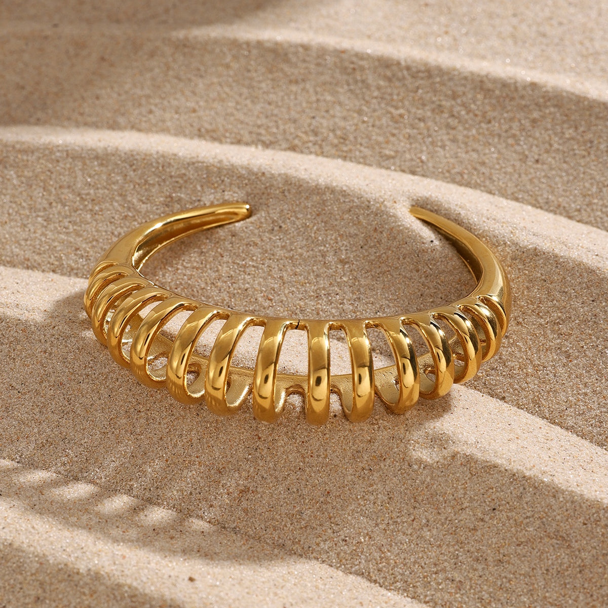 18K Gold-Plated Stainless Steel Cutout Bracelet 