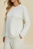 Double Take Full Size Texture Round Neck Long Sleeve Top and Pants Set 
