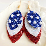 Leaf Shape Copper Dangle Earrings 