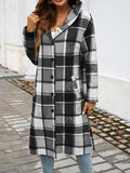 Devine Plaid Long Sleeve Hooded Coat 