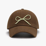Bow Embroidered Cotton Baseball Cap 