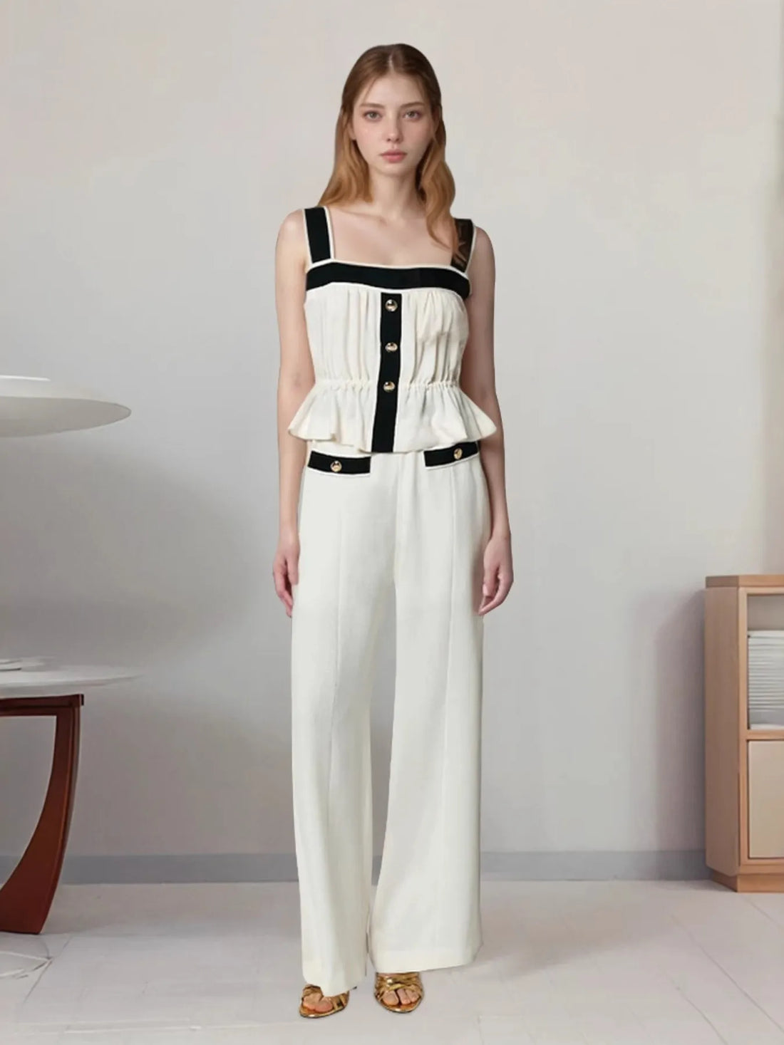 Ruffled Hem Tank and Pants Set Two Piece Dresses