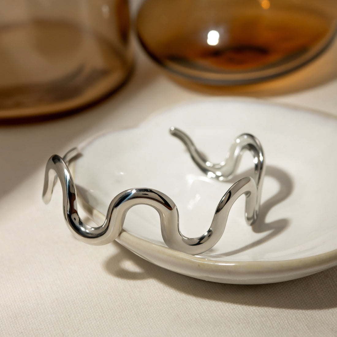 Stainless Steel Wave Shape Bracelet 