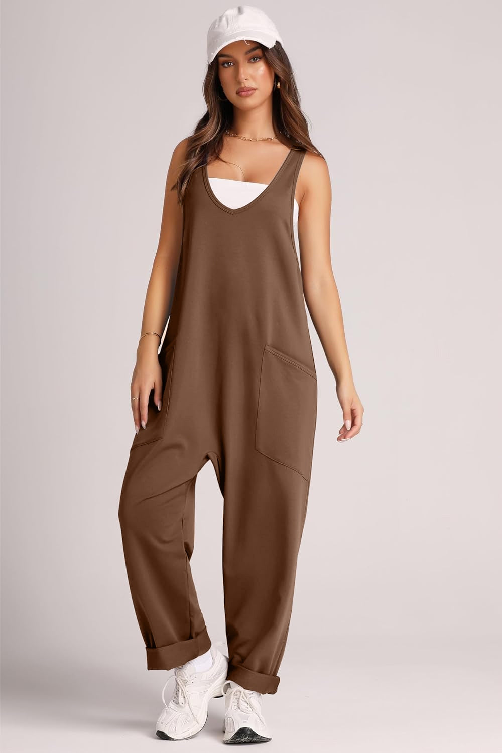 Lovelet Wide Strap Jumpsuit with Pockets 