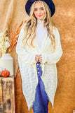And The Why Textured Knit Fringe Hem Cardigan 