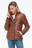 Snobbish Pocketed Zip Up Turtleneck Puffer Jacket 