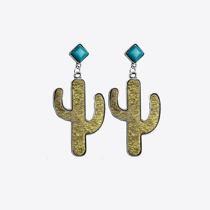 Turquoise Cactus Earrings 