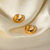 Stainless Steel Letter C Shape Clip On Earrings 