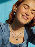 Alloy Inlaid Zircon Sun & Moon Necklace 