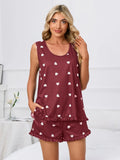 Heart Scoop Neck Tank and Shorts Lounge Set Lingerie & Nightwear