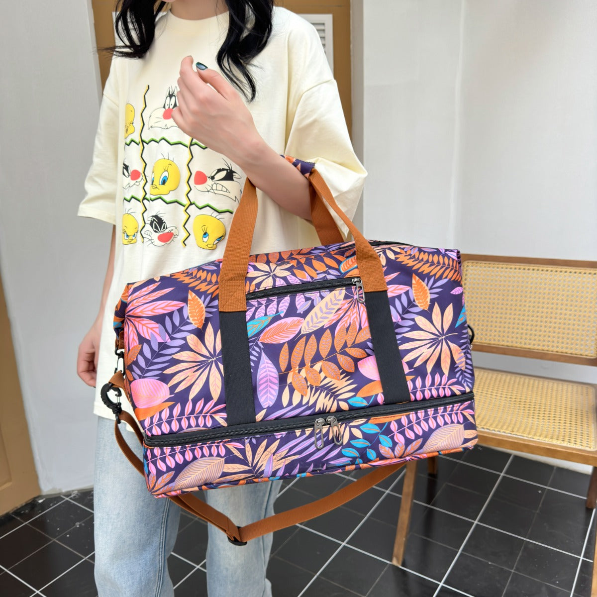 Canvas Printed Travel Bag 