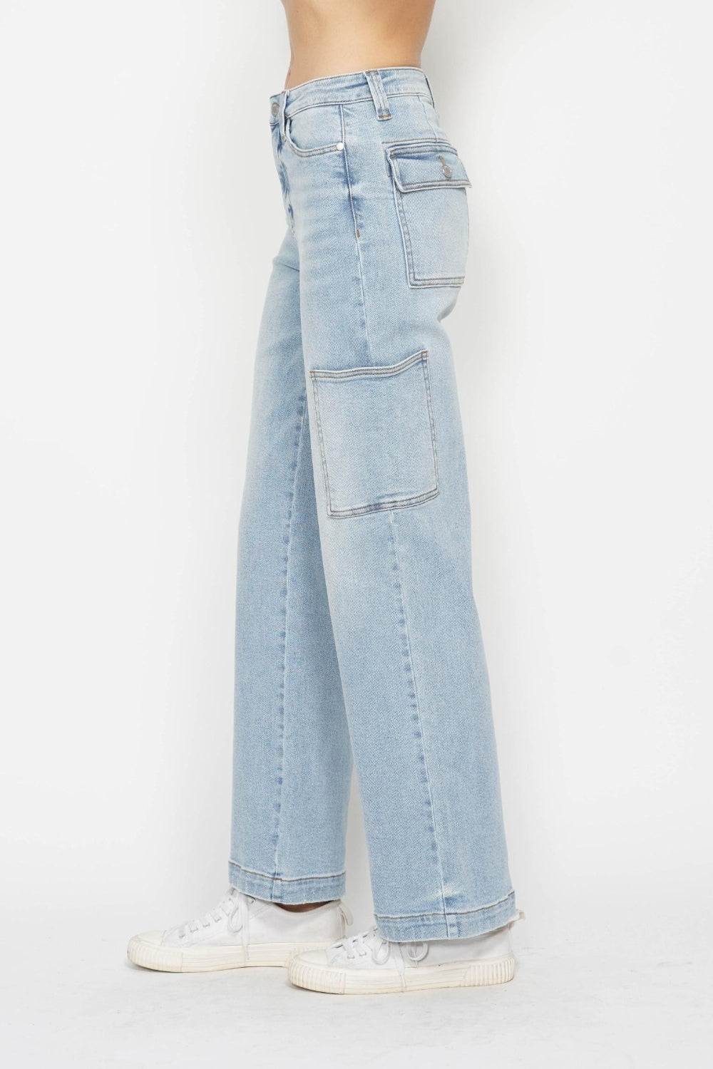Judy Blue Full Size High Waist Straight Cargo Jeans 