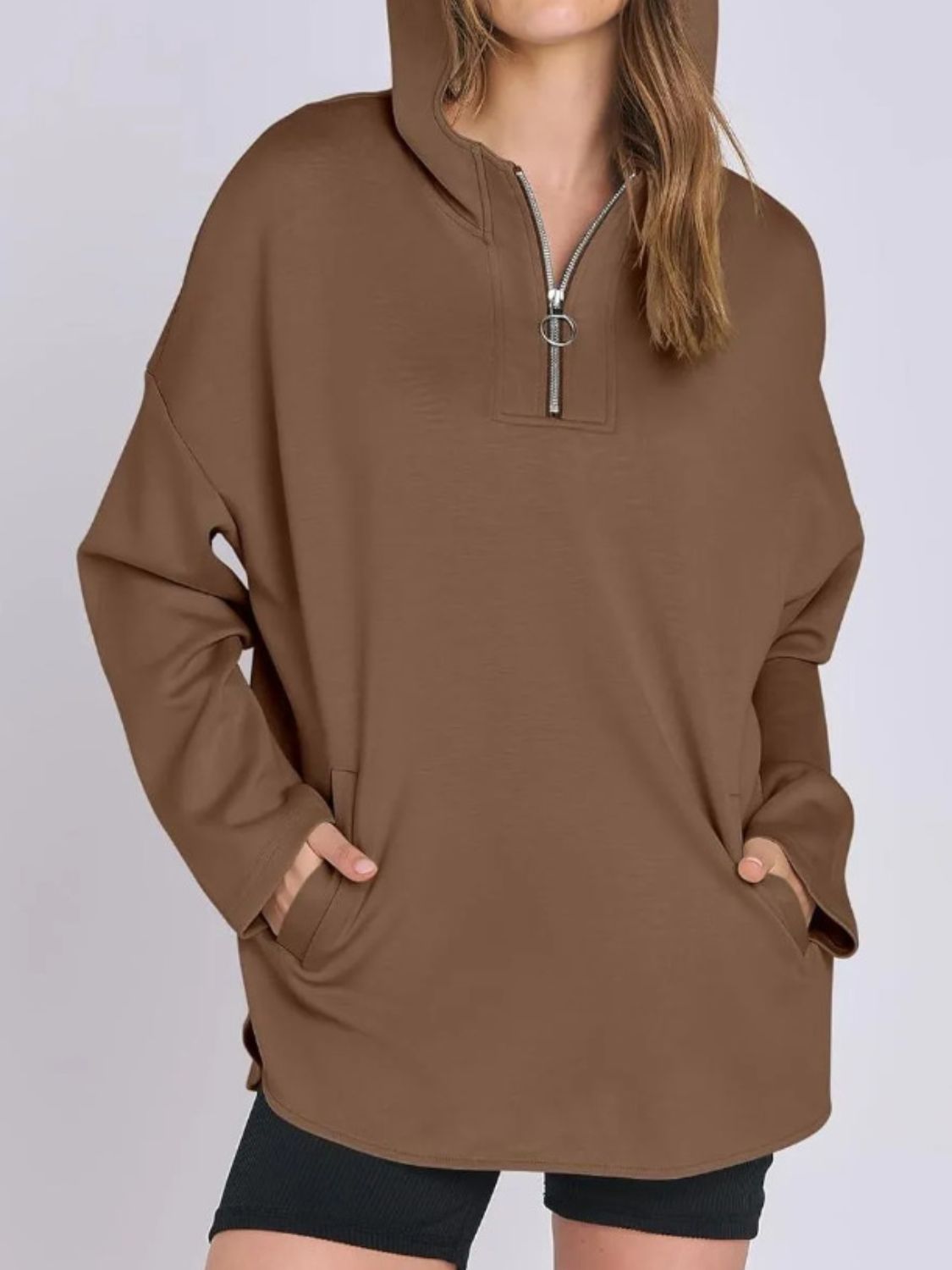 Quarter Zip Long Sleeve Hoodie 