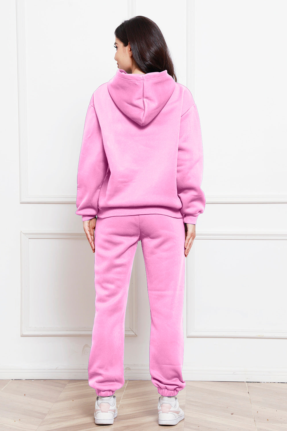 Drop Shoulder Long Sleeve Hoodie and Pants Set 