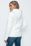 How Dare U Pocketed Zip Up Puffer Jacket with Removable Hood 
