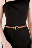 Toggle Buckle Skinny PU Belt 