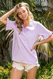 BiBi V-Neck Short Sleeve Blouse 