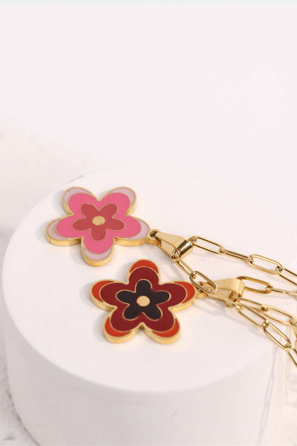 Flower Pendant Stainless Steel Necklace 