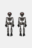 Skeleton Shape Glass Stone Dangle Earrings 
