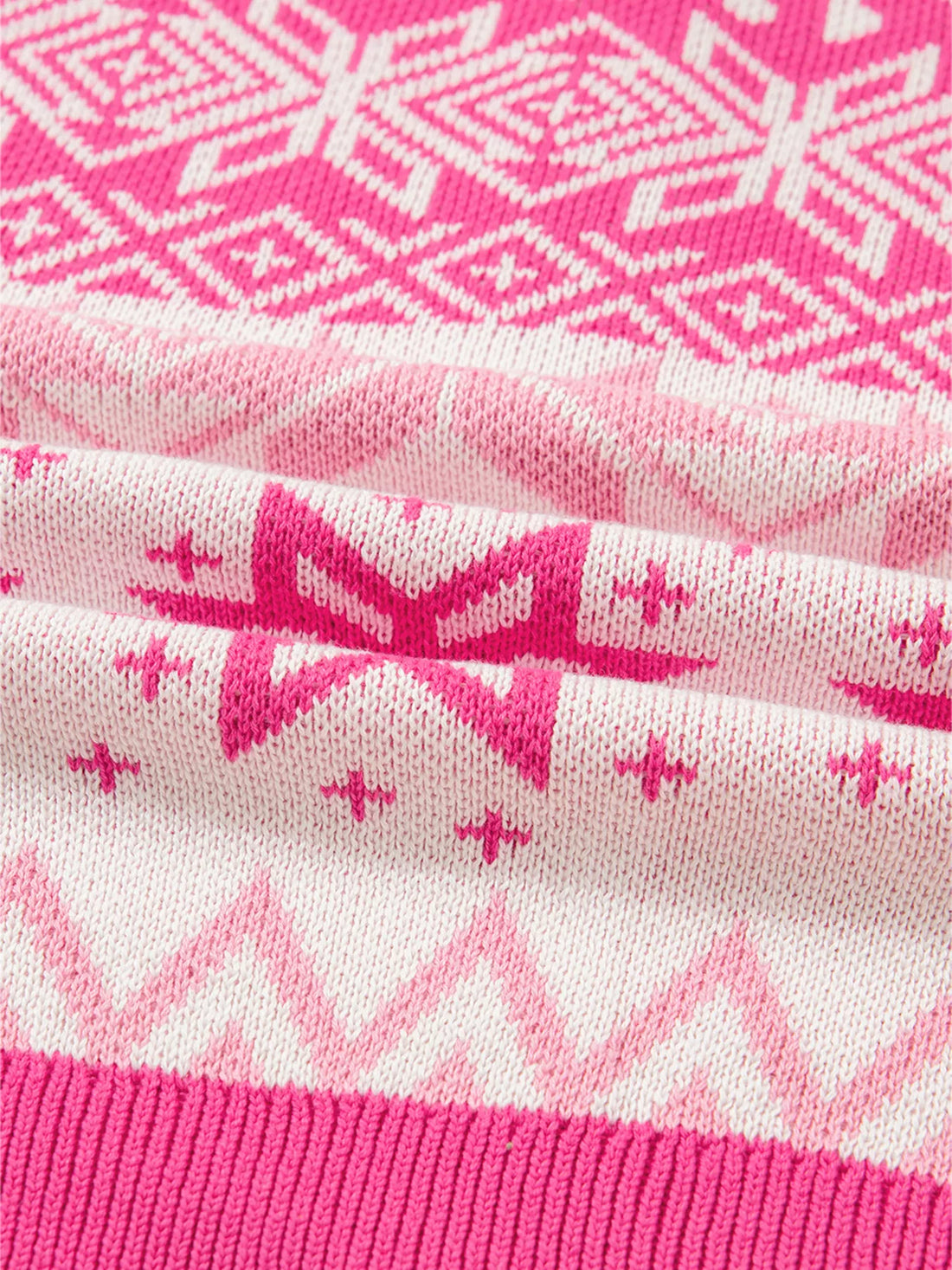 Christmas Snowflake Quarter Zip Collard Sweater 