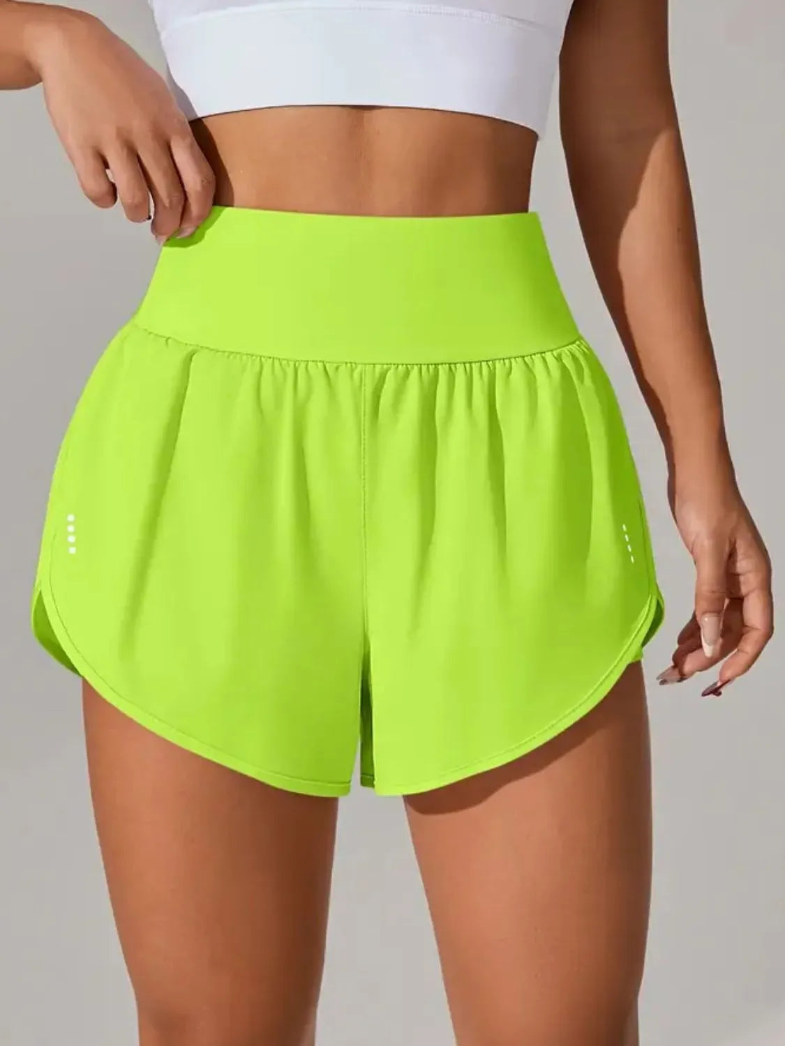 Pocketed High Waist Active Shorts 