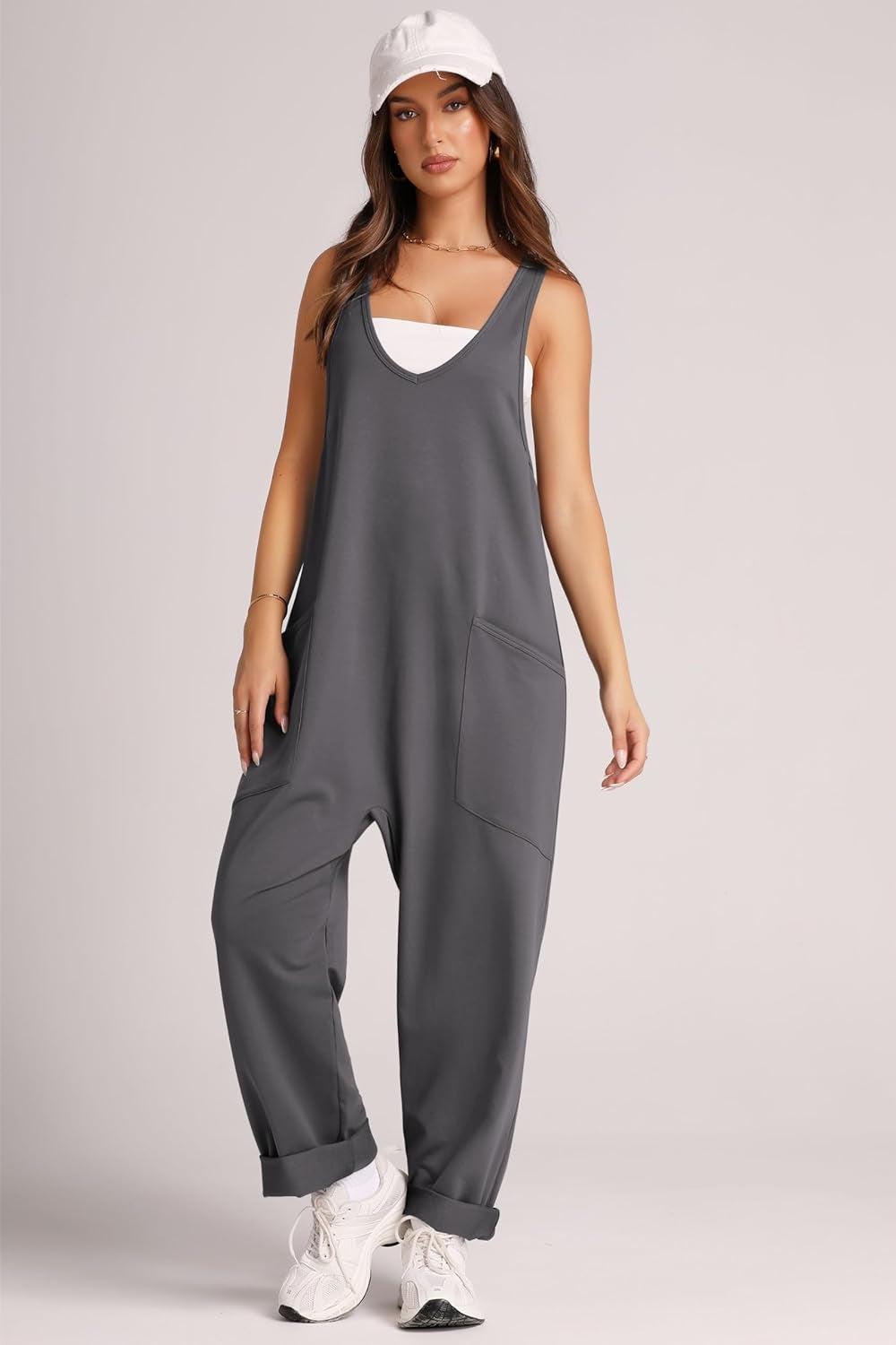 Lovelet Wide Strap Jumpsuit with Pockets 