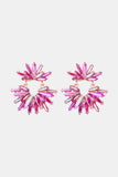 Flower Shape Glass Stone Dangle Earrings 