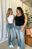 Judy Blue Full Size Medium Rise Tummy Control Destroy Flare 