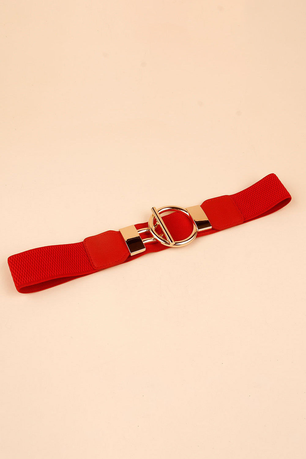 Circle Shape Buckle Zinc Alloy Buckle PU Leather Belt 