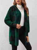 Plaid Long Sleeve Hooded Coat 
