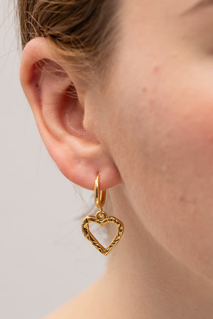 Heart Stainless Steel Drop Earrings 