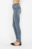 Judy Blue Full Size Tummy Control Vintage Wash Hem Destroy Skinny Jeans 