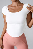 Round Neck Short Sleeve Active T-Shirt 