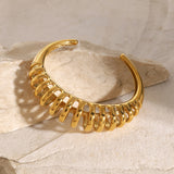 18K Gold-Plated Stainless Steel Cutout Bracelet 