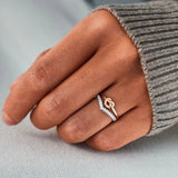 Knotted Heart Shape Inlaid Zircon Ring 
