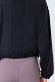 Drawstring Zip Up Dropped Shoulder Active Outerwear 