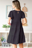 Heimish Swiss Dot Short Sleeve Tiered Dress 
