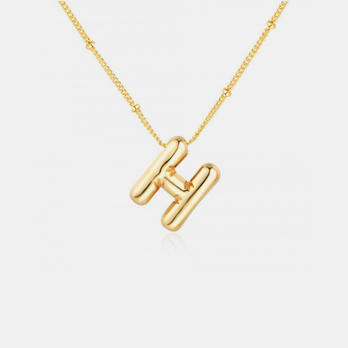 Gold-Plated Bubble Initial Necklace 