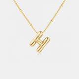 Gold-Plated Bubble Initial Necklace 